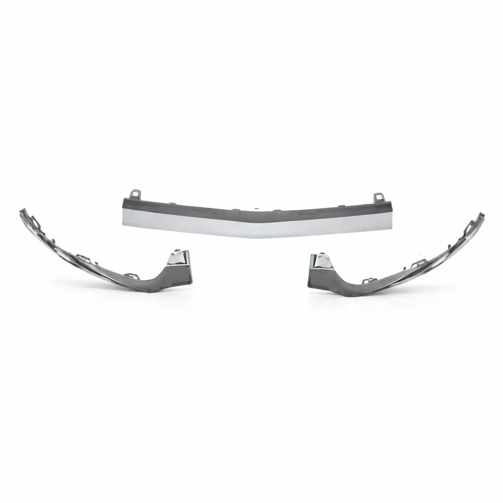 FRONT BUMPER CHROME MOULD LIP  C-CLASS AMG W205 3-PIECE SET